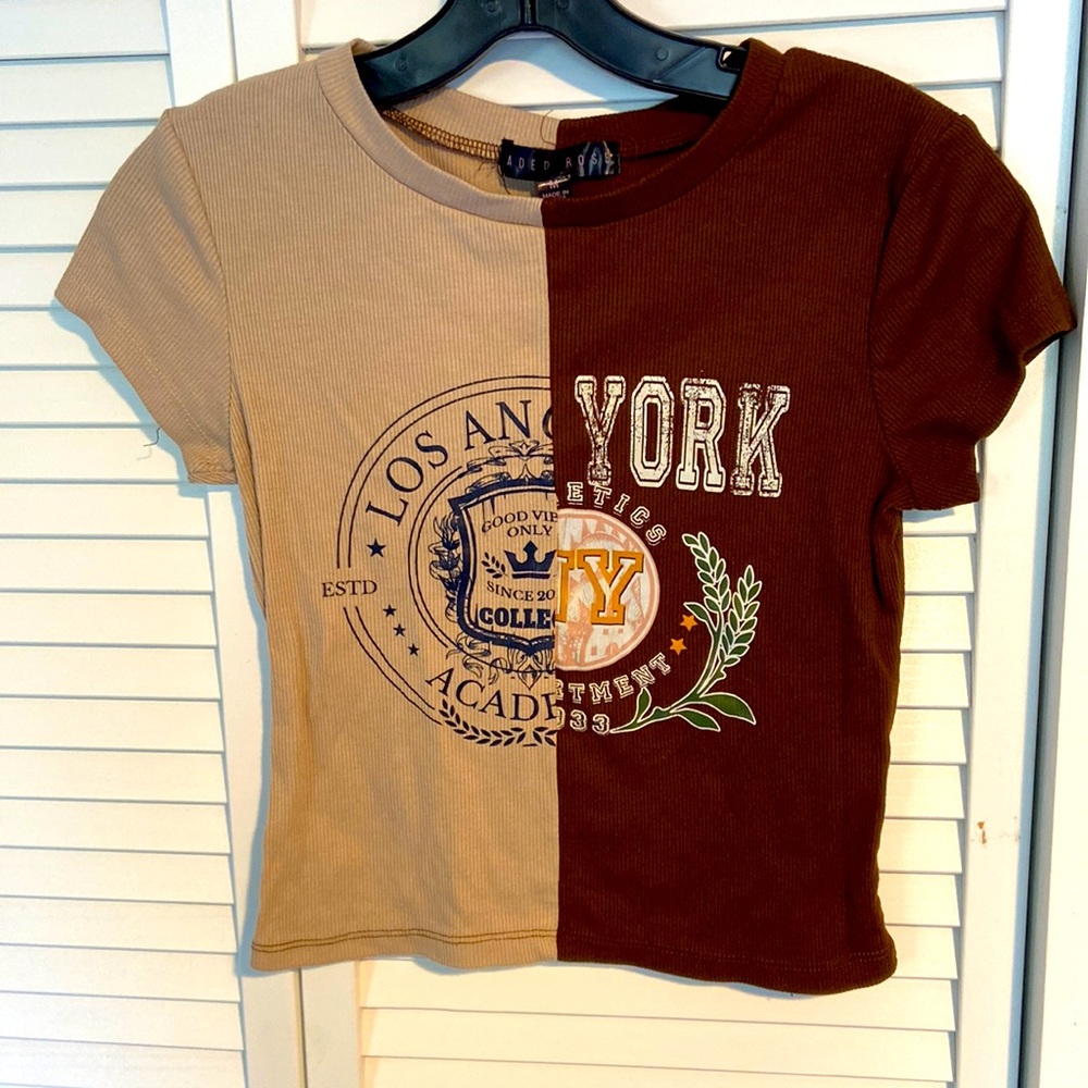 Faded Rose Split color shirt.